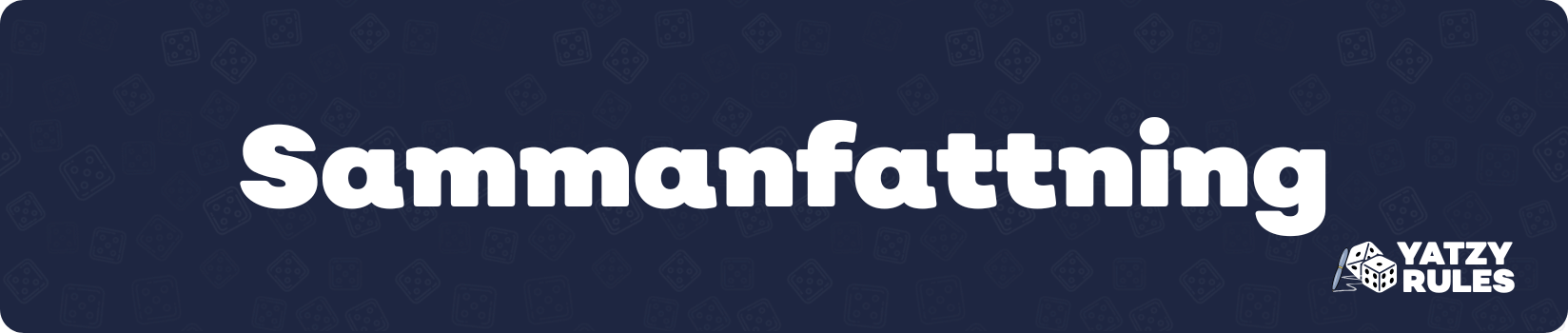 Sammanfattning av sällskapsspelet Yatzy